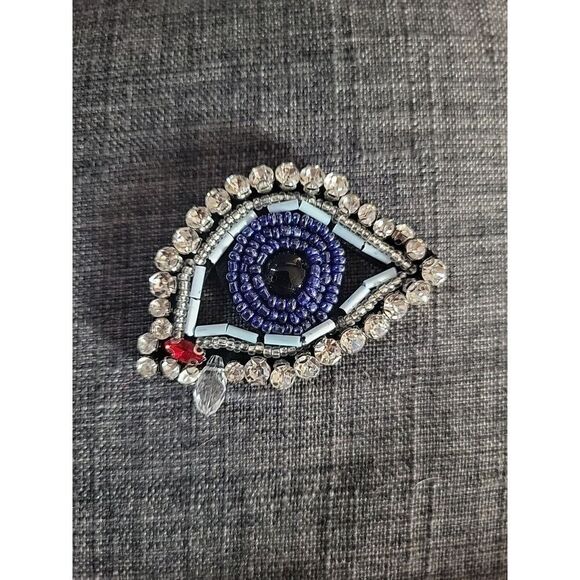 Beaded Rhinestone Eyeball Applique 2"x2" Sew On - Picture 1 of 2